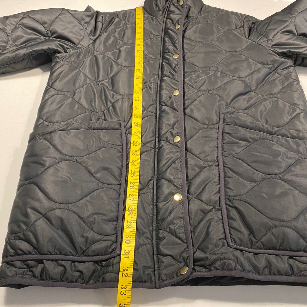 QUINCE Featherless Quilted Long Puffer Jacket XL Black Down Alternative Travel - Picture 11 of 13